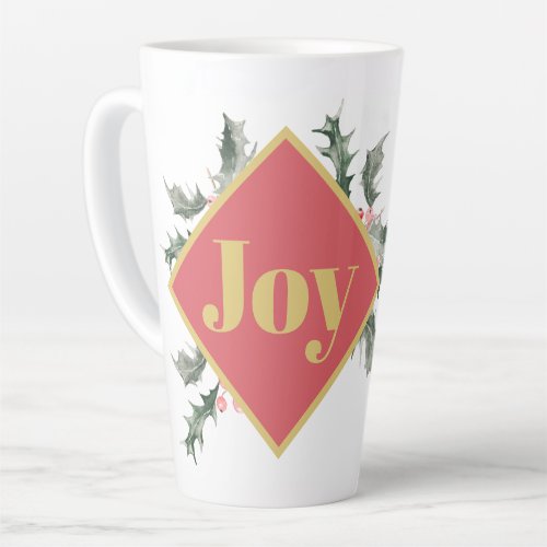 Elegant Watercolor Botanicals Christmas Latte Mug