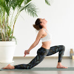 Elegant watercolor branches  leggings<br><div class="desc">This pattern has elegant green branches and yellow berries on a dark background.</div>