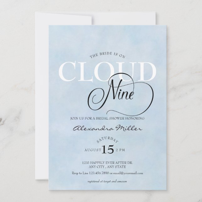 Elegant Watercolor Bridal Shower Invitation (Front)