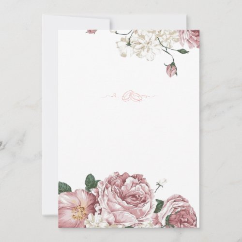 Elegant Watercolor Bride and Floral Wedding Invitation