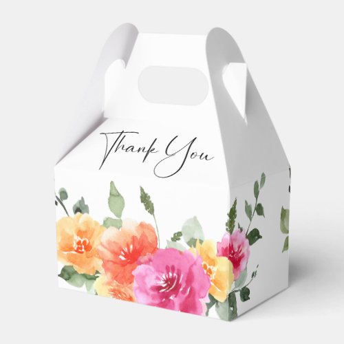 Elegant Watercolor Bright Festive Floral Wedding Favor Boxes