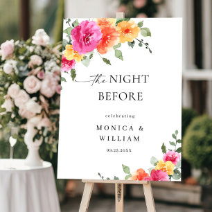 Elegant Watercolor Bright Flowers Rehearsal Dinner Foam Board