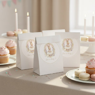 Elegant Watercolor Bunny Birthday Classic Round Sticker