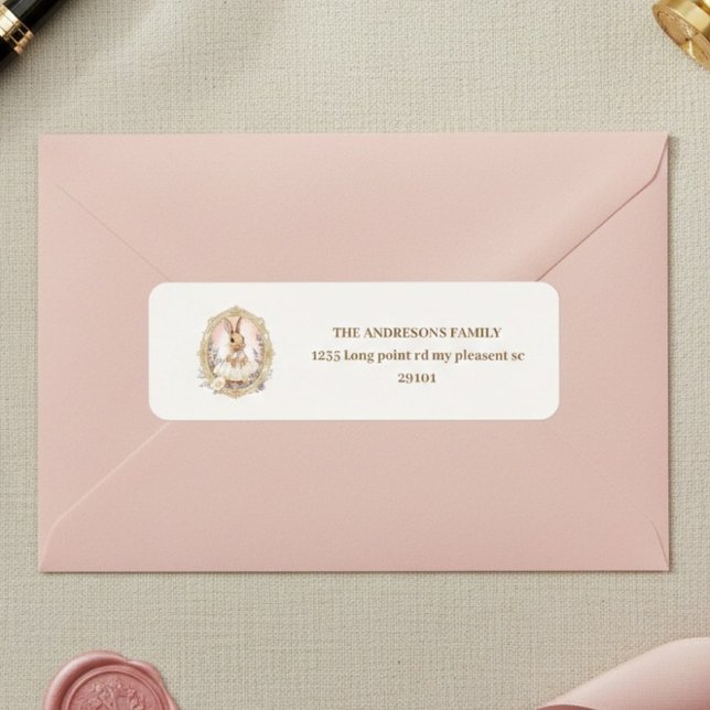 Elegant Watercolor Bunny  Label (Creator Uploaded)