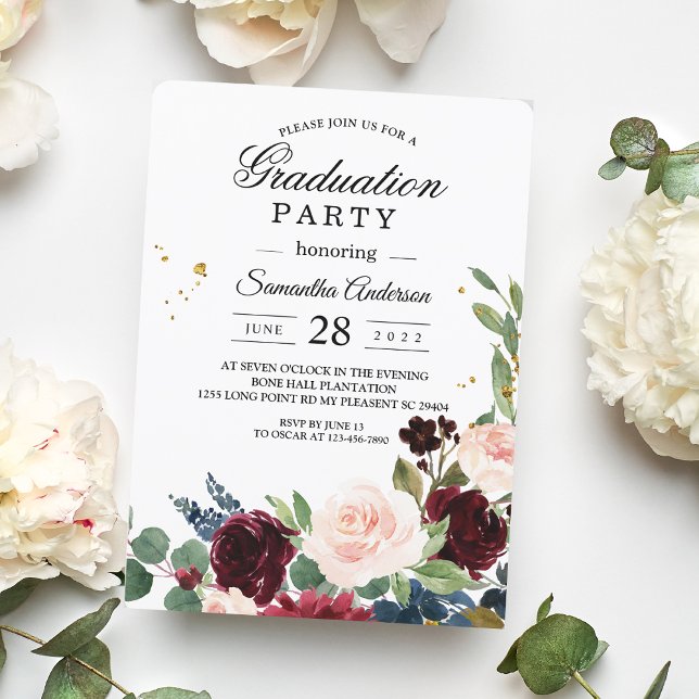 Elegant Watercolor Burgundy Blush & Gold Drops Invitation (Creator Uploaded)