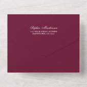 Elegant Watercolor Burgundy Floral Quinceanera  All In One Invitation (Back)