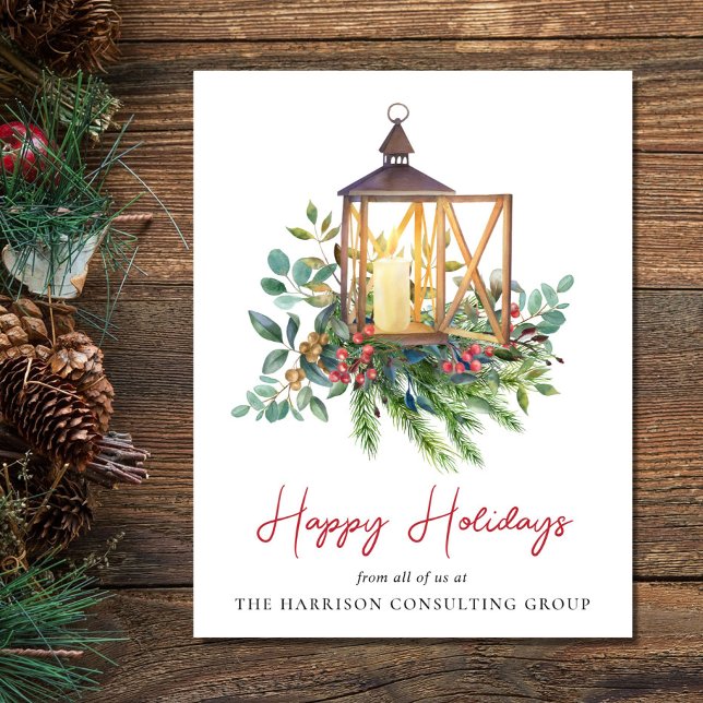 Elegant Watercolor Business Christmas Holiday Card (Spread the joy of the season and strengthen business relationships with our elegant holiday card)