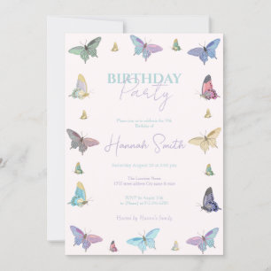 Elegant Watercolor Butterflies Beautiful Design Invitation