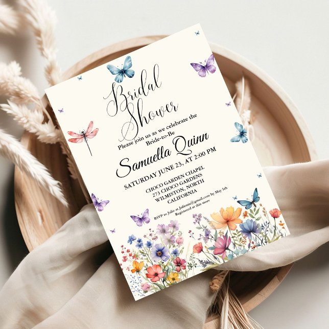Elegant Watercolor Butterflies Bridal Shower Invitation (Creator Uploaded)