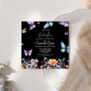 Elegant Watercolor Butterflies Bridal Shower Invitation