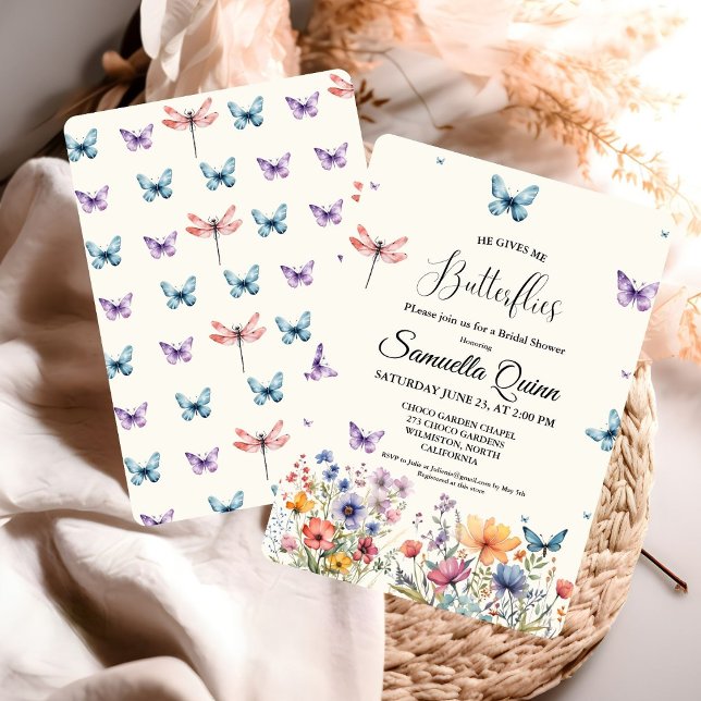 Elegant Watercolor Butterflies Bridal Shower Invitation (Creator Uploaded)