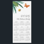 Elegant Watercolor Butterflies Cute Calendar 2026<br><div class="desc">This elegant Magnetic Calendar 2026 features watercolor design of orange and yellow butterflies flapping wings around green foliage at the upper left corner. Personalize your family name in a handwritten script lettering. Great decoration for your kitchen or living room. Don't hesitate to contact me via Zazzle if you need help...</div>