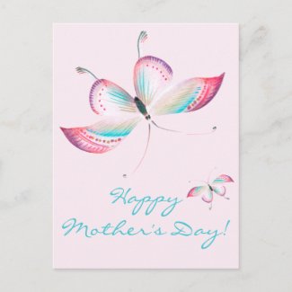 Elegant Watercolor Butterflies | Mother's Day Postcard