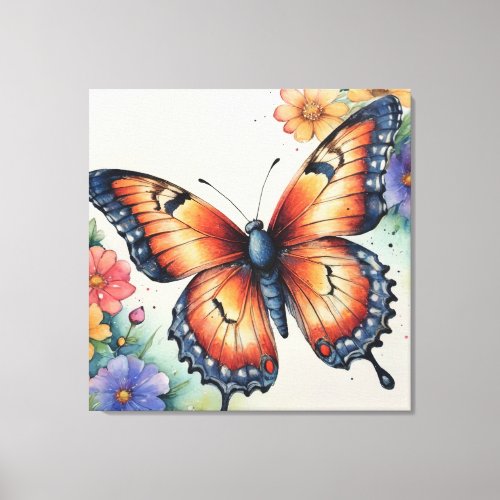 Elegant Watercolor Butterflies Nature Inspired  Canvas Print