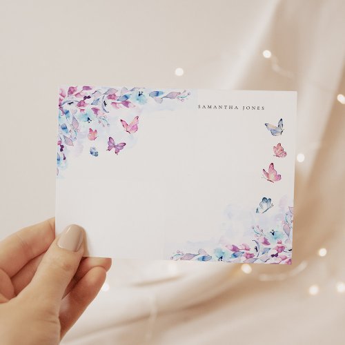 Elegant Watercolor Butterflies Simple Enclosure Card