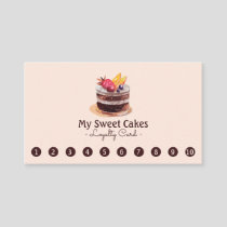 Elegant watercolor cake 10 Punch Customer Loyalty Card