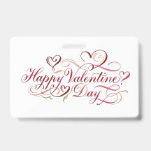 Elegant Watercolor Calligraphy Happy Valentine's D