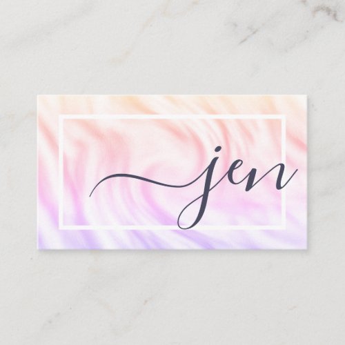 Elegant Watercolor Calligraphy Name Signature Chic Business Card