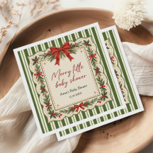 Elegant Watercolor Christmas Baby Shower