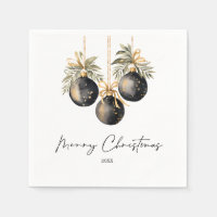Elegant Watercolor Christmas Baubles Holiday Party