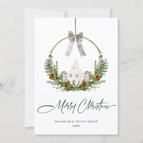Elegant Watercolor Christmas Composition Corporate Holiday Card