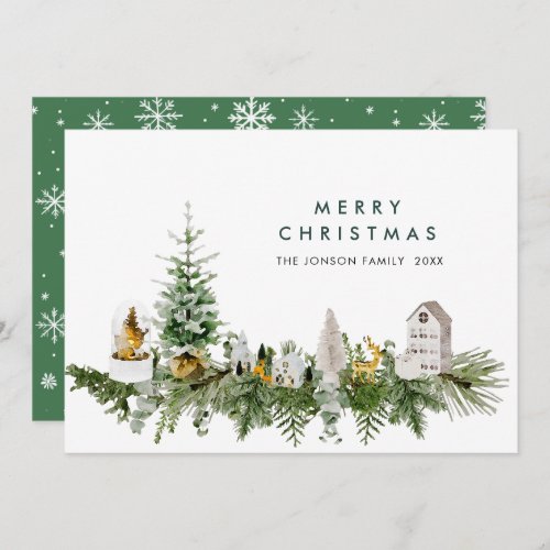 Elegant Watercolor Christmas Composition Greeting Holiday Card