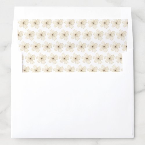 elegant watercolor christmas floral envelope liner