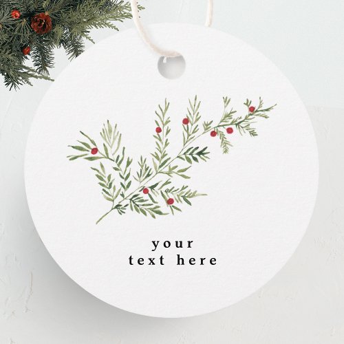 elegant watercolor christmas floral gift favor tags