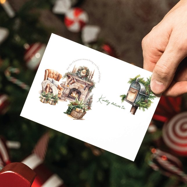 Elegant Watercolor Christmas holiday Envelope (Creator Uploaded)