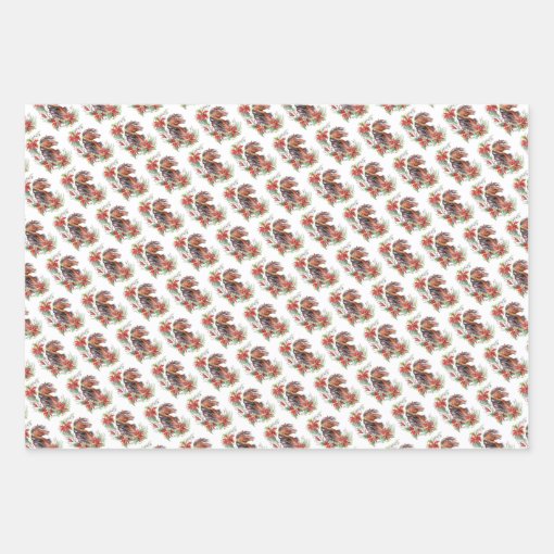 Elegant Watercolor Christmas Horse Equestrian Wrapping Paper Sheets