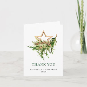 Elegant Watercolor Christmas Ornament Corporate Thank You Card