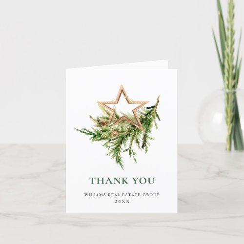 Elegant Watercolor Christmas Ornament Corporate Thank You Card