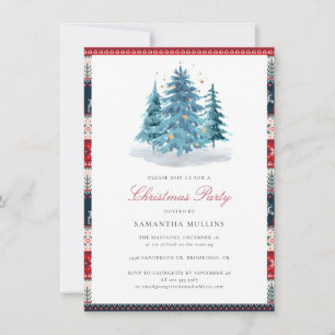 Elegant Watercolor Christmas Party Invitation
