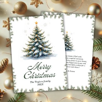 Elegant Watercolor Christmas Tree