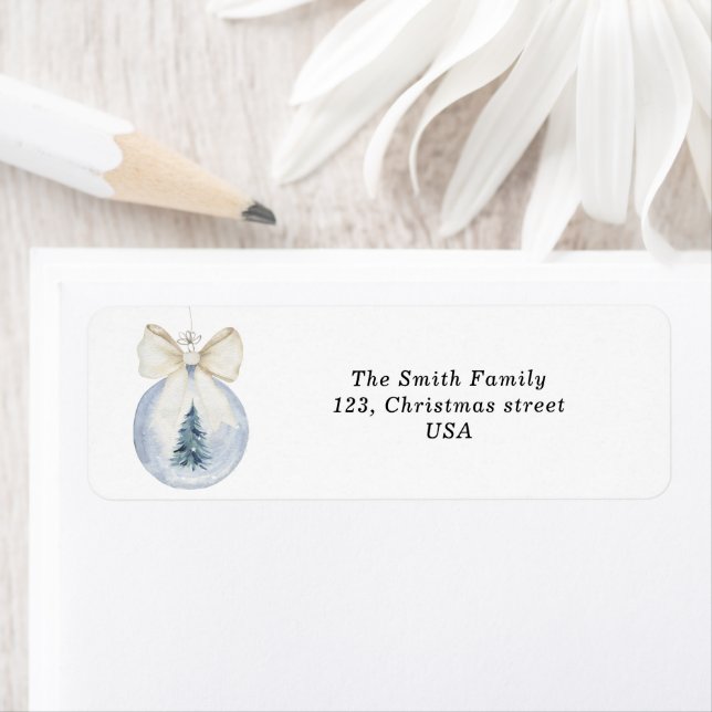Elegant Watercolor Christmas tree Label (Insitu)