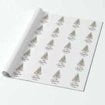 Elegant Watercolor Christmas Tree & Presents
