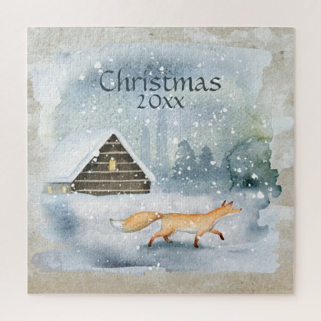 Elegant Watercolor Christmas Typography Keepsake Jigsaw Puzzle (Vertical)