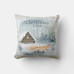 Elegant Watercolor Christmas Typography Keepsake Throw Pillow