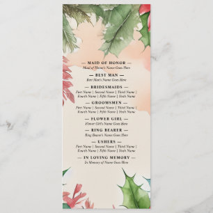 Elegant Watercolor Christmas Wreath Wedding Program