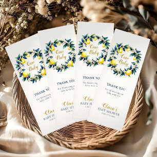 Elegant Watercolor Ciao Baby Lemon Thank You Bookmarks