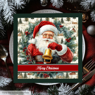 Elegant Watercolor Classic Santa Party Napkins