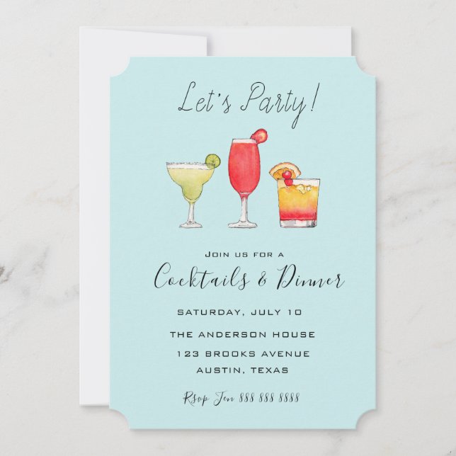 Elegant watercolor Cocktail party  (Front)
