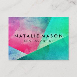Elegant Watercolor Color Blocks Business Card