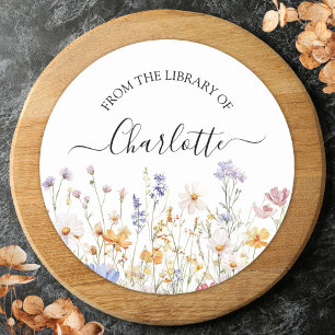 Elegant Watercolor Colorful Wildflower Bookplate