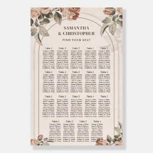 Elegant watercolor copper flowers dusty green foam board