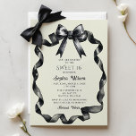 Elegant Watercolor Coquette Black Bow Sweet 16 Invitation<br><div class="desc">Celebrate in style with our Elegant Watercolor Coquette Sweet 16 Invitation, featuring a chic black bow in watercolor. Perfect for a sophisticated Sweet 16 party, this customizable invitation captures the essence of elegance and youthful charm. Impress your guests with a modern yet timeless invitation that sets the tone for an...</div>