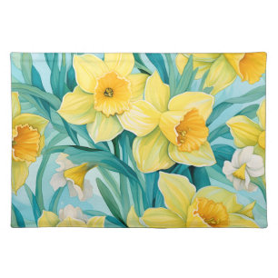 Elegant Watercolor Daffodil Cloth Placemat