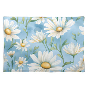 Elegant Watercolor Daisy Cloth Placemat