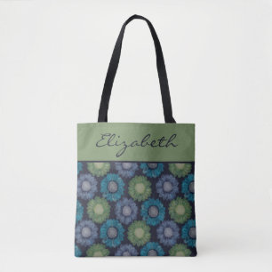 Elegant watercolor daisy pattern tote bag