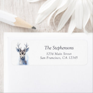Elegant Watercolor Deer Return Address Label